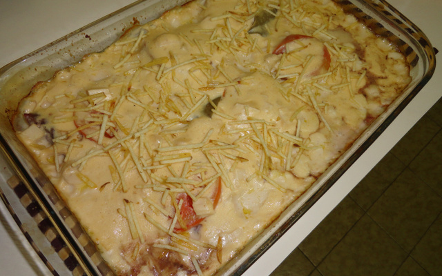 Filé ao molho branco com palmito