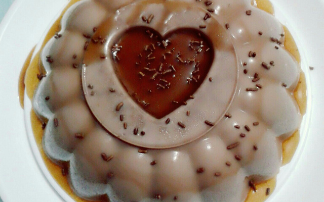 Pudim de maria-mole de chocolate