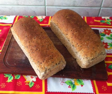 Pão integral caseiro multigrãos