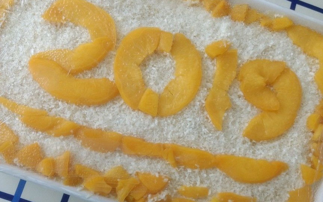 Pavê de pêssego delicioso