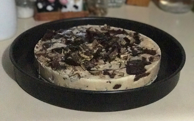 Torta de brigadeiro, sorvete e bis