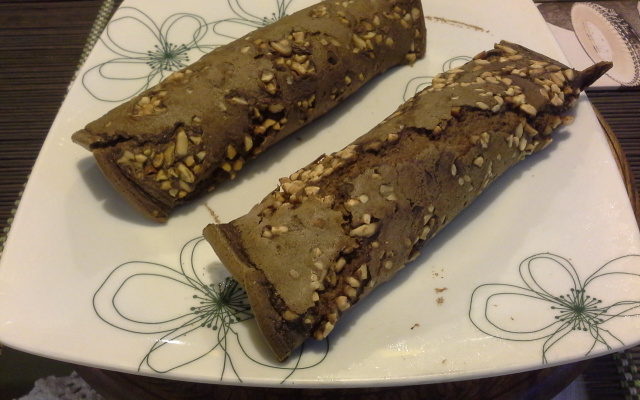 Panqueca de alfarroba com banana zero