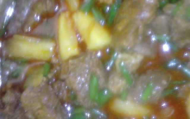 Carne com mandioca