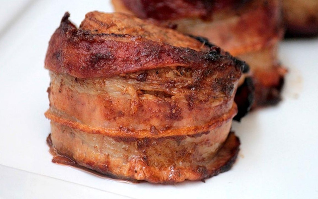 Filé mignon suíno com bacon na airfryer
