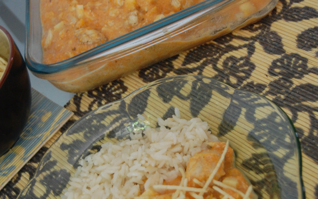 Frango ao molho de abóbora cabocha e requeijão