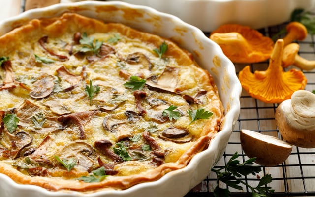 Quiche de Cogumelos e Queijo