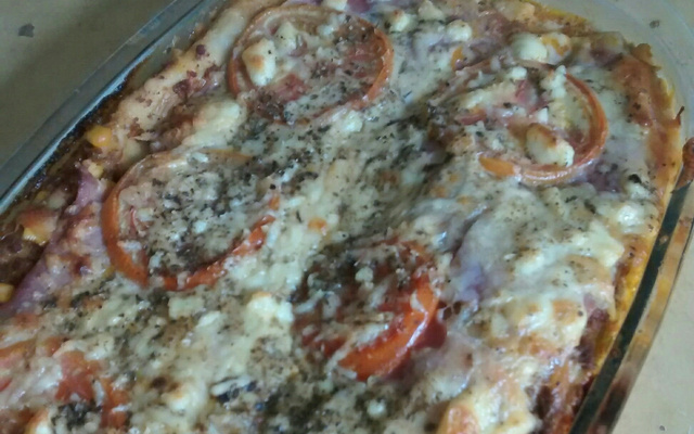 Lasanha de massa de pastel