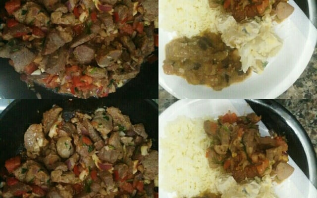 Coxa e sobre coxa de frango assada ao vinho