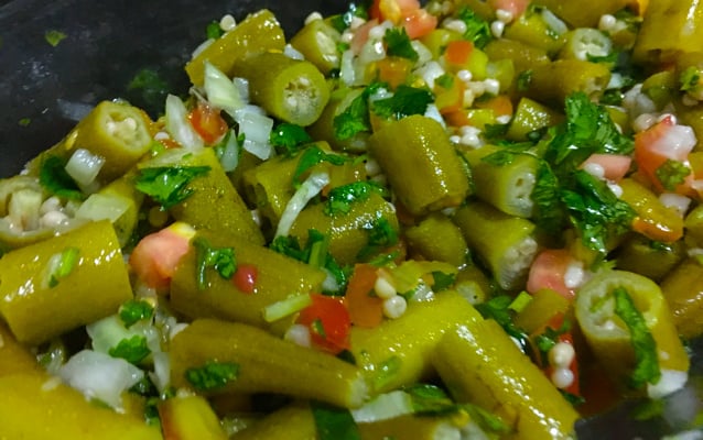 Salada de quiabo deliciosa