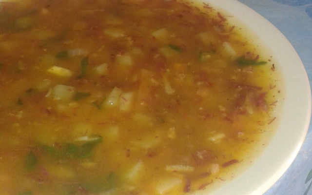 Sopa de abóbora com carne