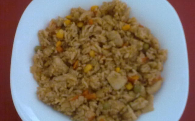 Arroz fácil com carne