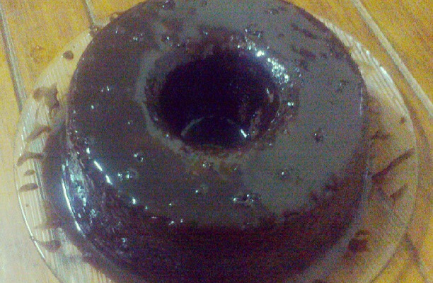Bolo de chocolate de micro-ondas
