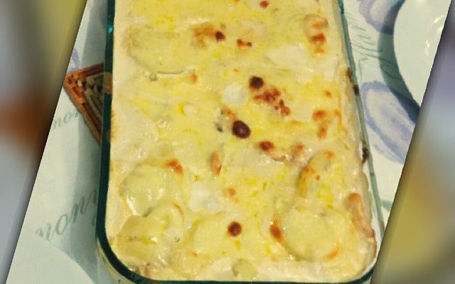 Frango cremoso com batata
