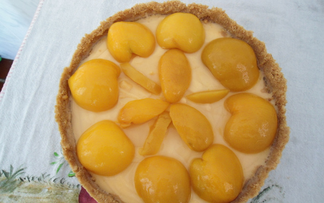 Torta de pêssego da Larissa