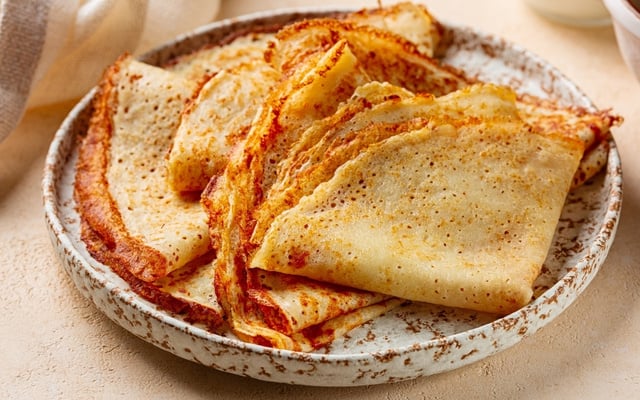 Panqueca sem glúten e sem lactose salgada ou doce