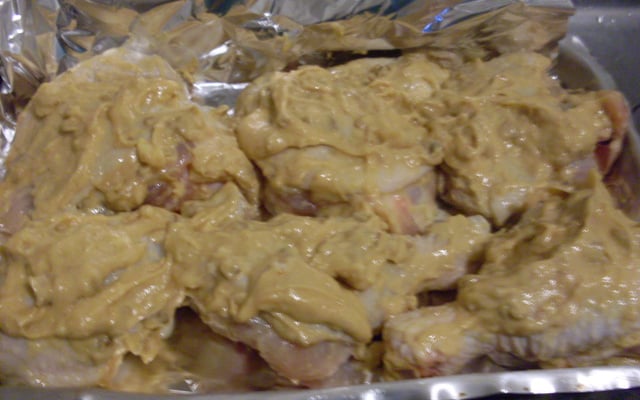 Frango assado ao creme de cebola