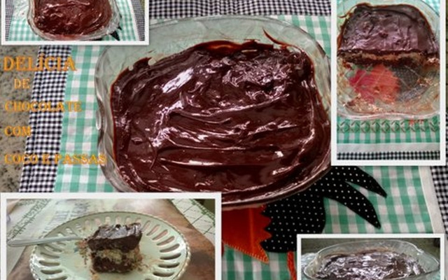 Delicia de chocolate/coco e passas (receita fácil, rápida e saborosa) do Lúcio Cezar