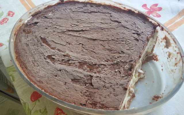 Torta alemã com sorvete de flocos