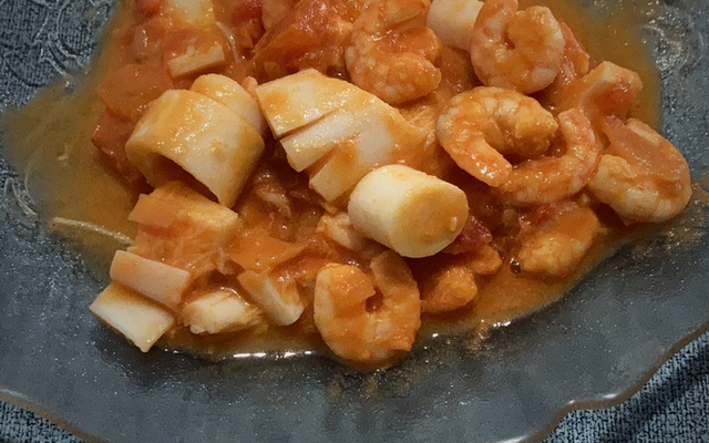 Camarão com requeijão