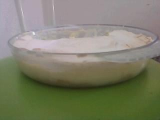 Doce de banana com creme