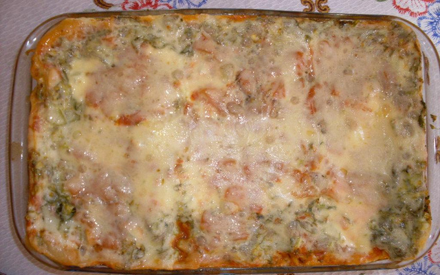 Lasanha de berinjela com brocólis