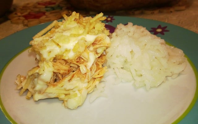 Frango com Catupiri e batata palha da tia Gracia