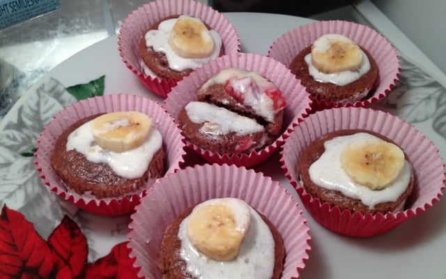Cupcake de chocolate com banana da Nicole