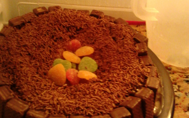 Bolo de chocolate decorado