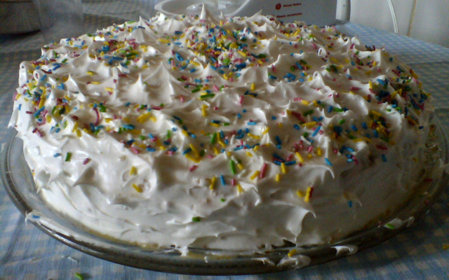 Bolo de aniversário de pêssego