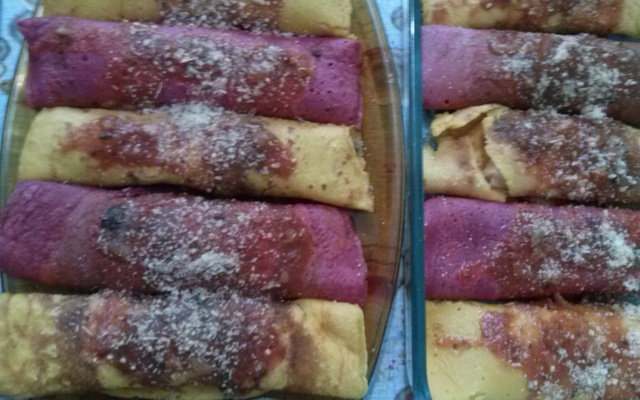 Panqueca colorida natural