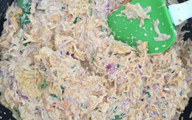 Repolho com peito de frango