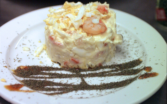 Salada de maionese com camarão