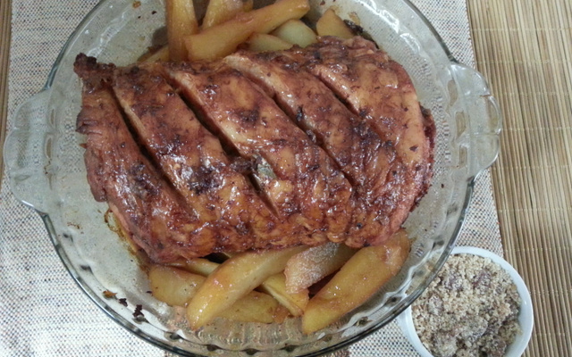 Lombo assado com batata doce