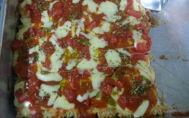 Pizza de pão de forma