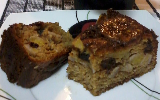 Bolo de banana integral com iogurte no liquidificador