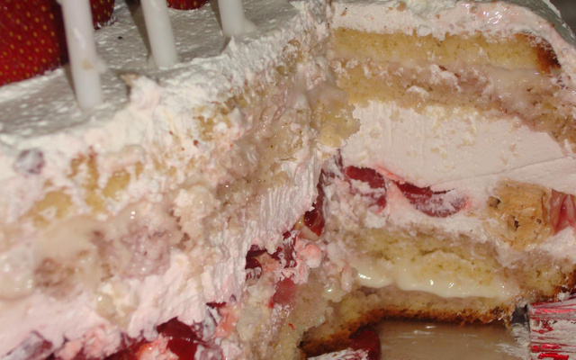 Bolo de gelado de morango Claudiakucau