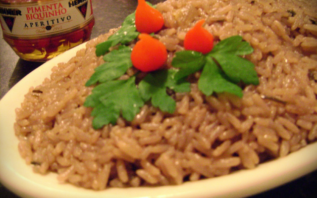 Risoto ao vinho tinto