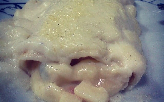 Panqueca com recheio de palmito cremoso