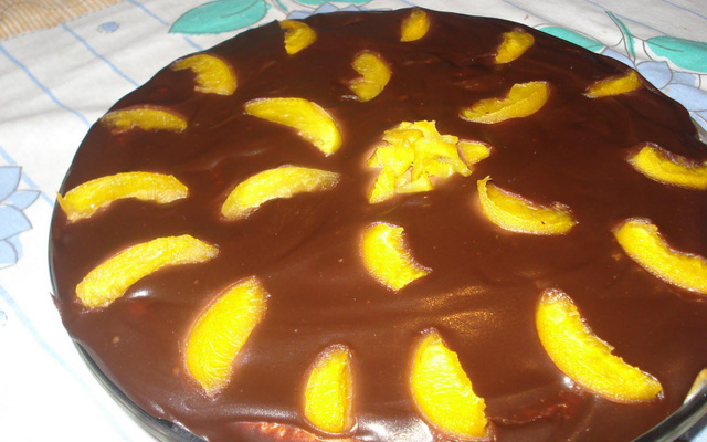 Pavê de Chocolate e Pêssego