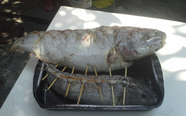Namorado recheado com molho de camarão