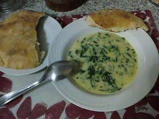 Sopa de milho com espinafre