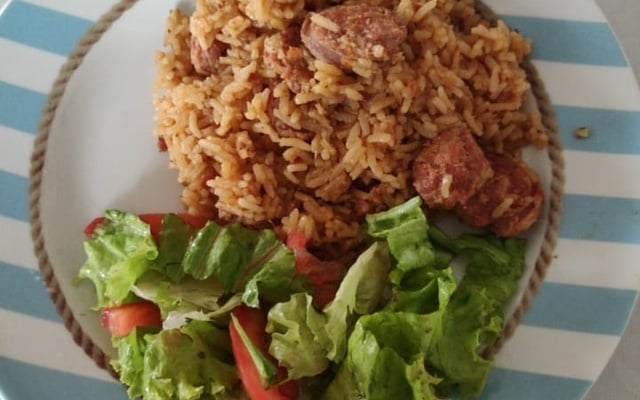 Arroz com linguiça na pressão 3 muinitos