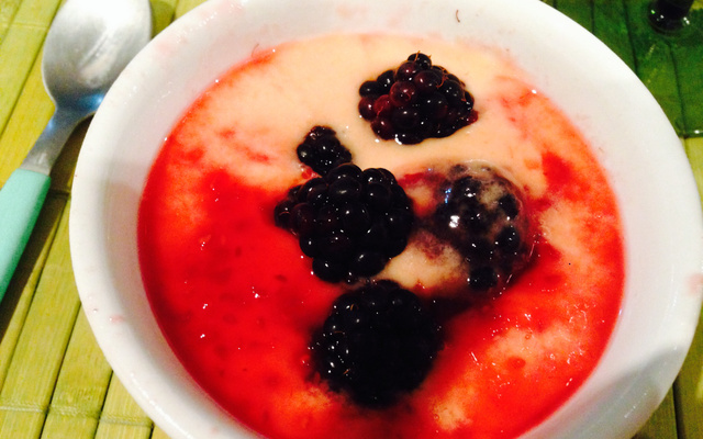 Creme de papaia com iogurte e amora (Light)