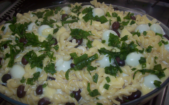Macarrão especial com ovos de codorna (por Nina thomaz)