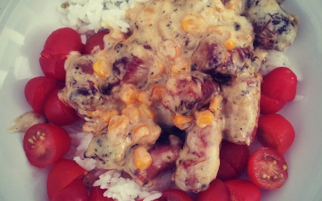 Lingüiça de frango com requeijão