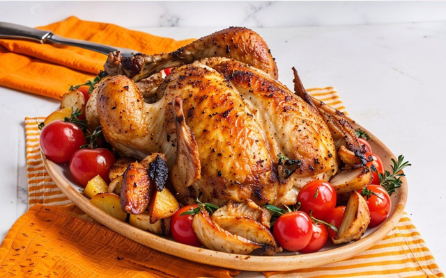 Frango assado inteiro e descomplicado