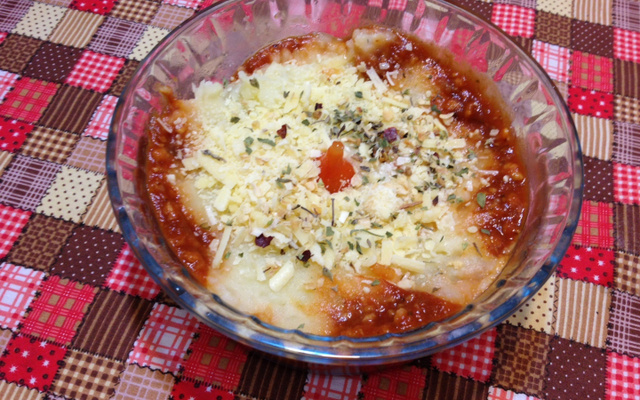 Escondidinho de batata com carne de soja