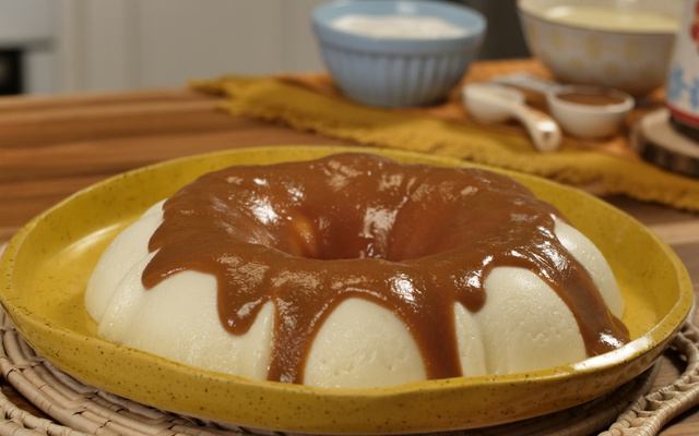 Flan com Calda de Caramelo e Conhaque