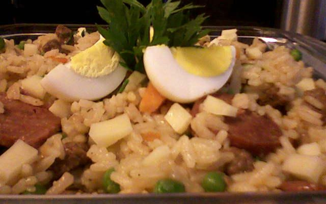 Arroz especial com carne seca