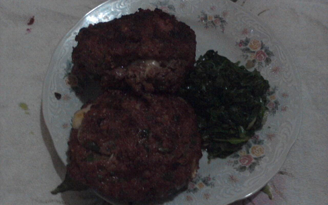 Porpeta recheada na brasa